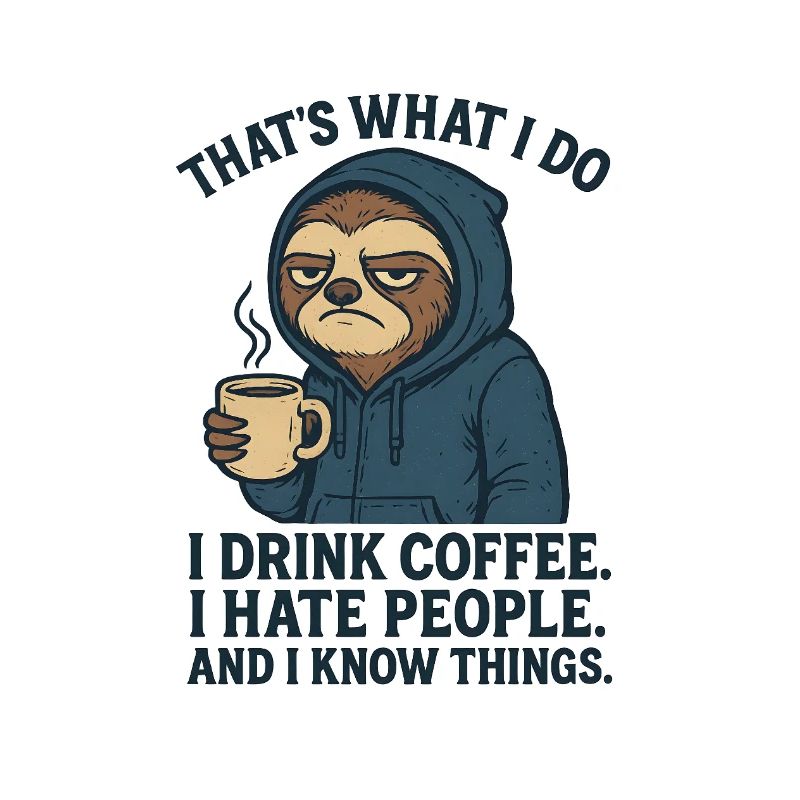 That's what I do Coffee Sloth Saying