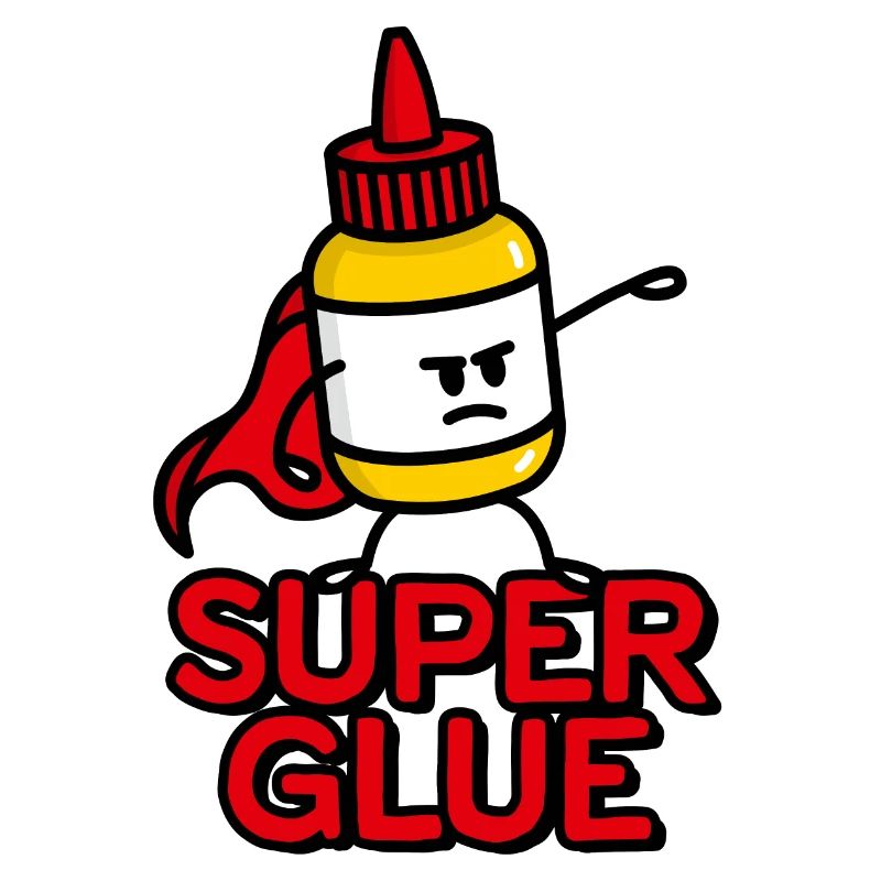 Superheld Super glue lustige Superkleber Cartoon