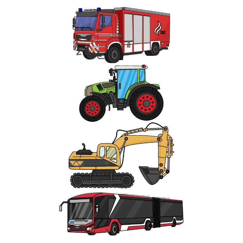 Feuerwehr, Bus, Traktor, Bagger