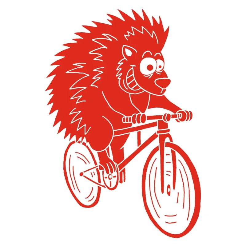 hérisson rouge à vélo