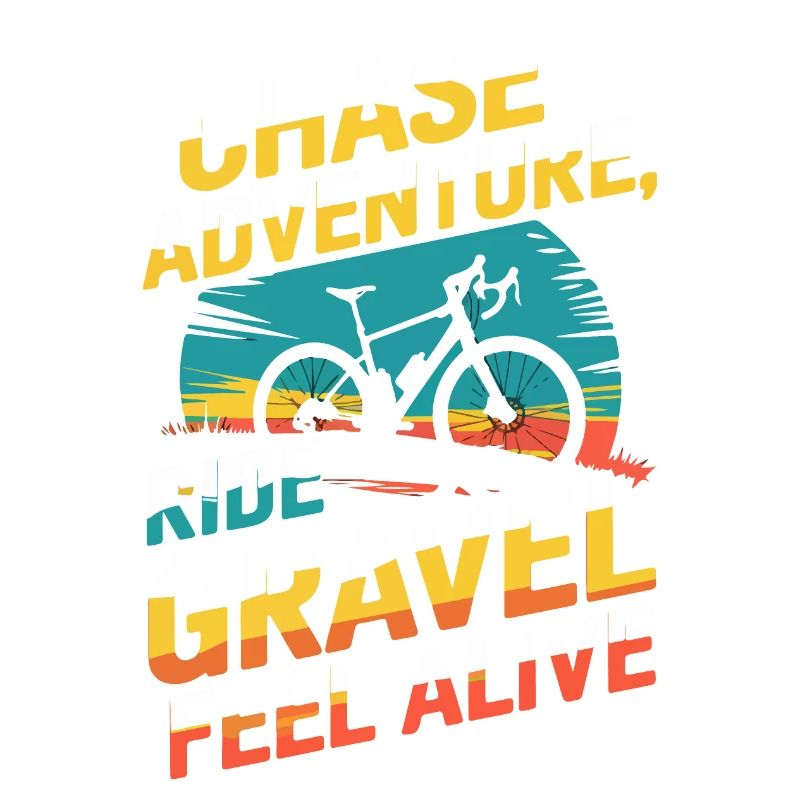 Vélo de gravier graphique rétro avec slogan dynamique