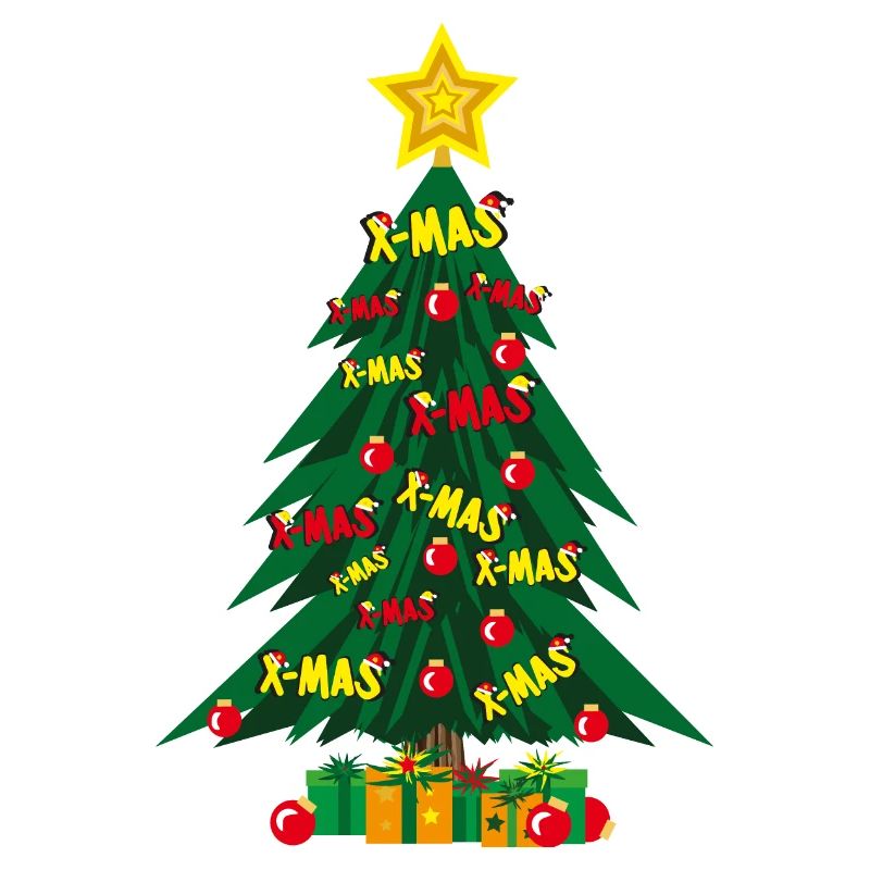 Weihnachtsbaum mit viel Liebe und Stern.