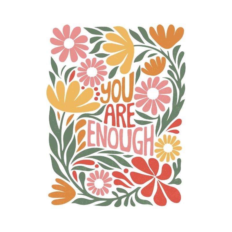 Positives Selbstliebe Boho-Blumendesign