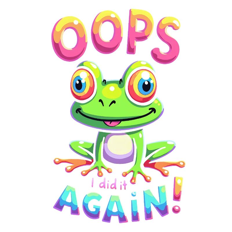 Bunter Frosch mit optimistischer Botschaft