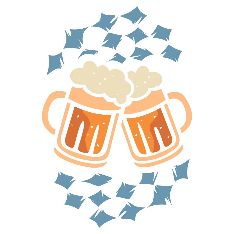 Clinking beer mugs – Bavarian diamond pattern Cart
