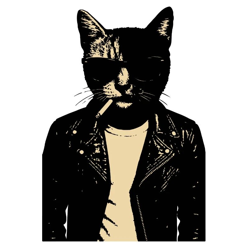 Noir Chat en Cuir