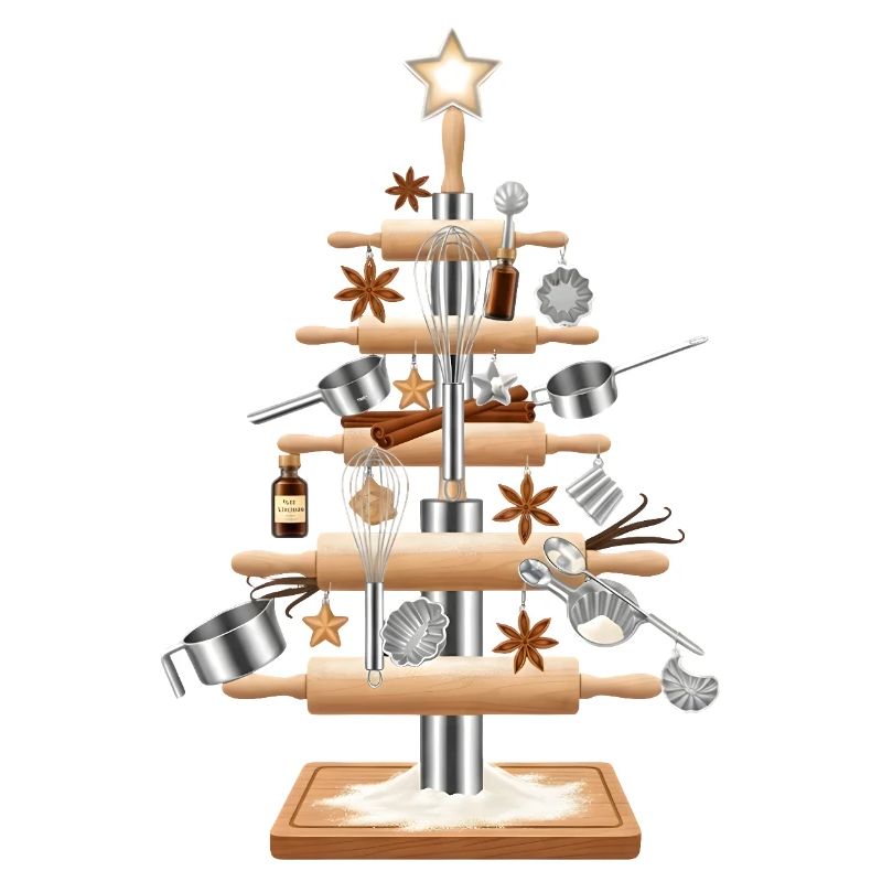 Kitchen tree made of baking tools