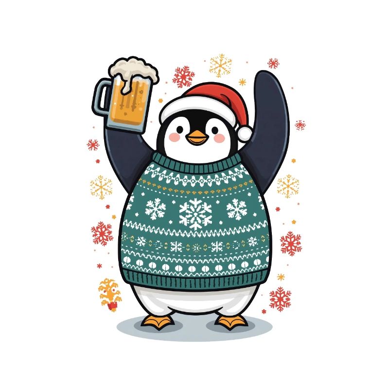 Festlicher Pinguin im Pullover