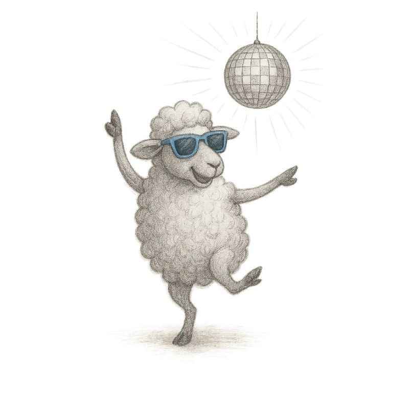 Disco Sheep with Sunglasses