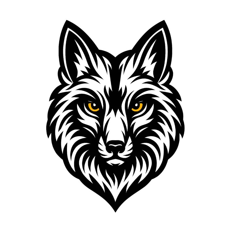 Wolf's Head Black White