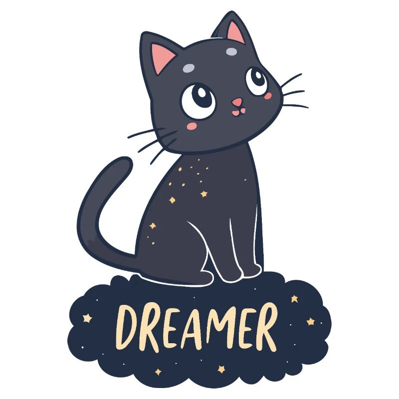 Dreamy Cat Starry Night