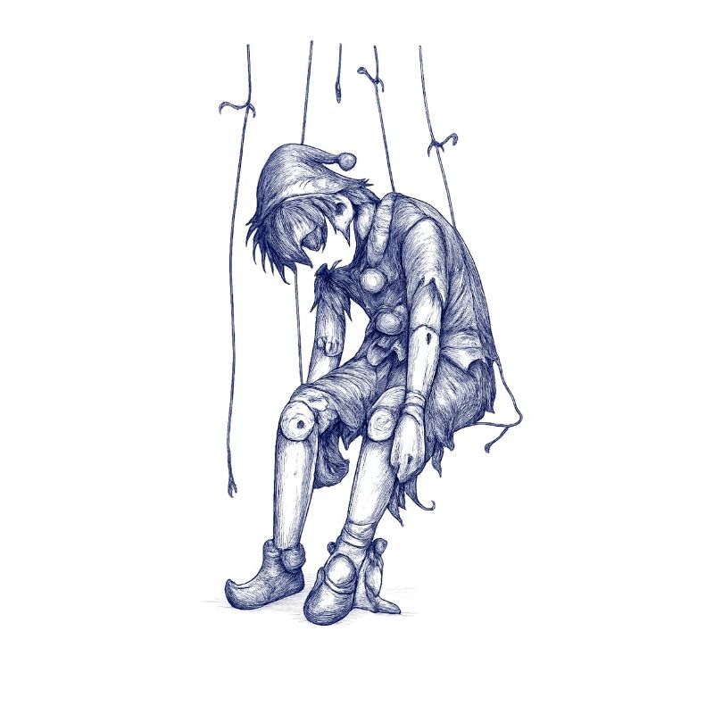 Image de marionnette bleue