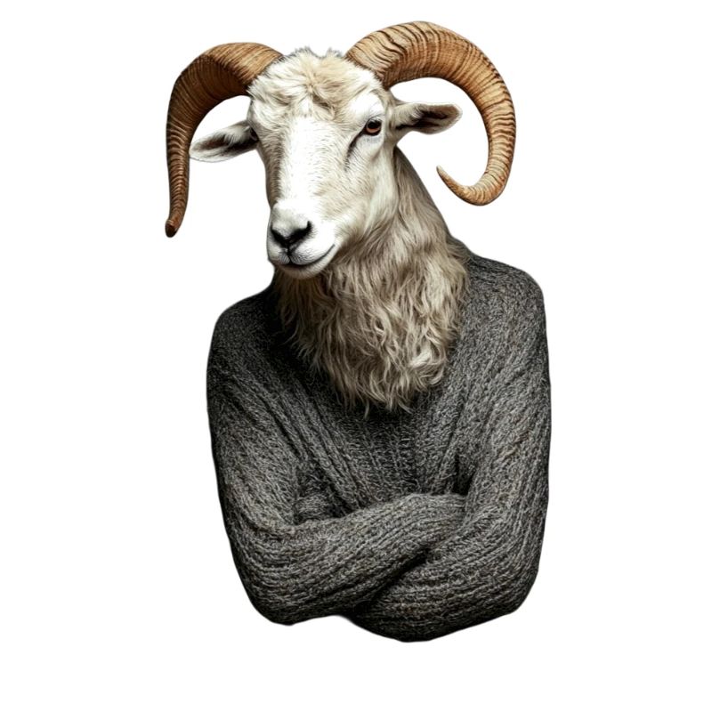 Ram im Pullover surreales Porträt