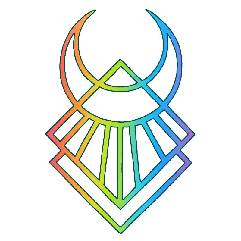 Multicolored Egyptian Moon Symbol