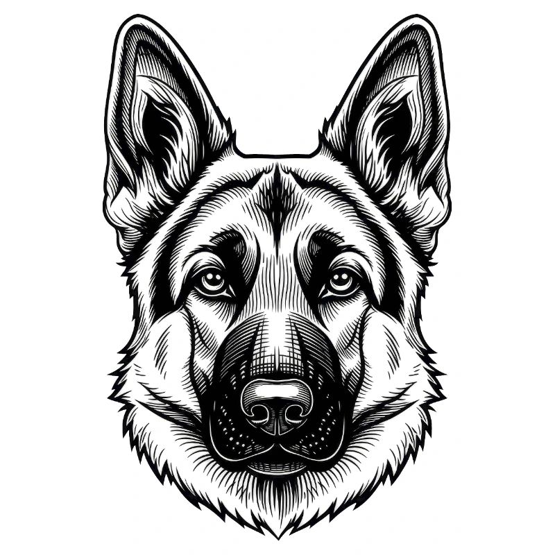 Inkline German Shepherd Head