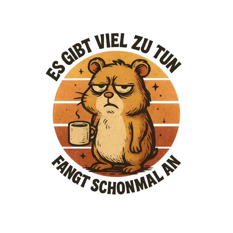 Grimmiger Hamster mit Kaffee