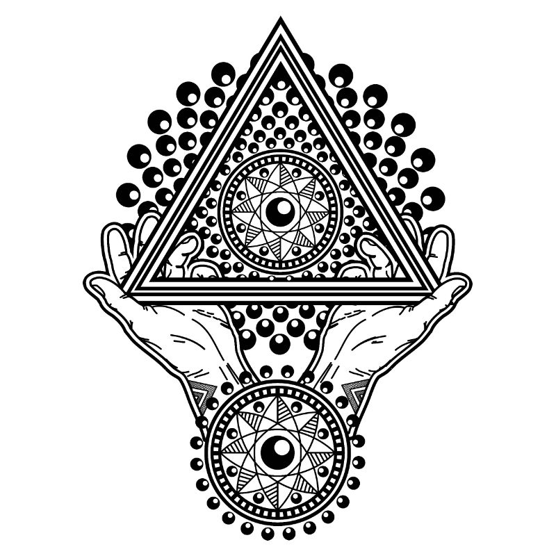 Pyramide Illuminati et œil omniscient dans le triangle