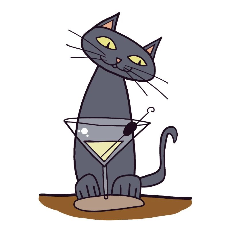 Chat avec martini