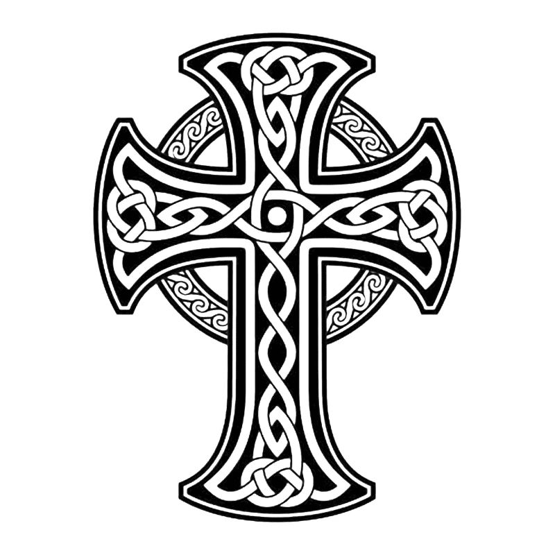 Black Celtic cross with circular braid
