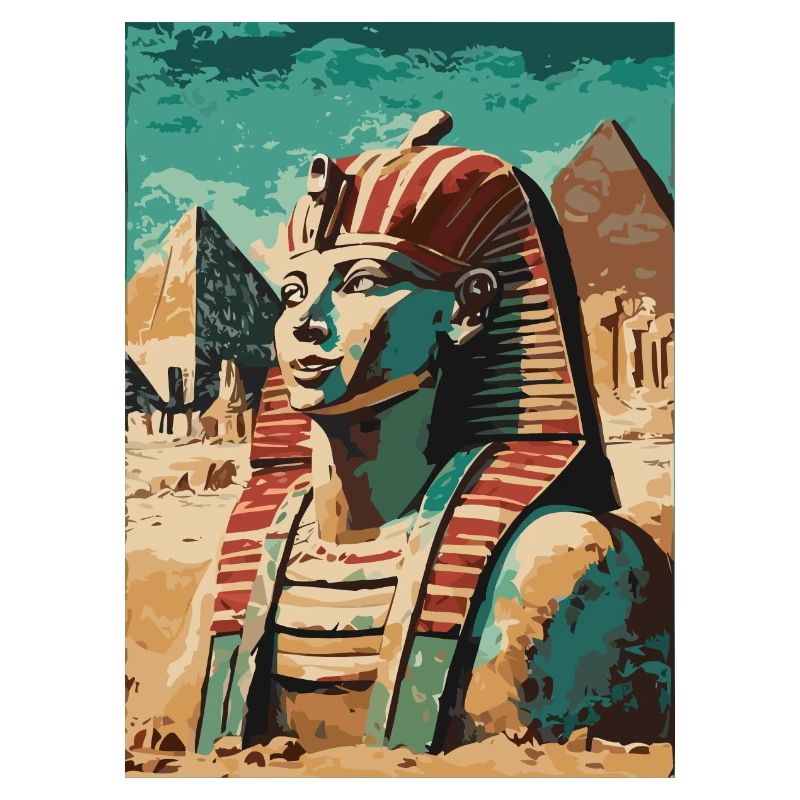 Pharaon devant les pyramides