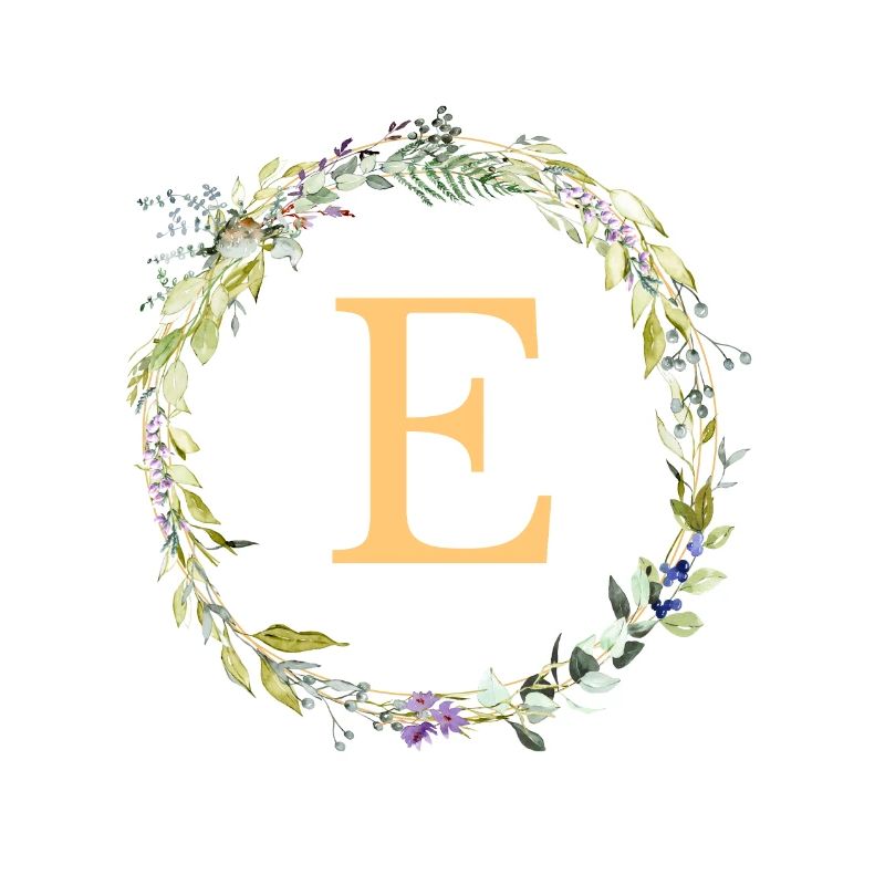 E Monogram Eucalyptus Wreath