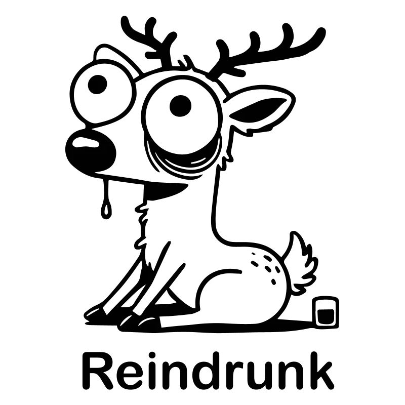 Funny drunk deer - "Reindrunk" Design
