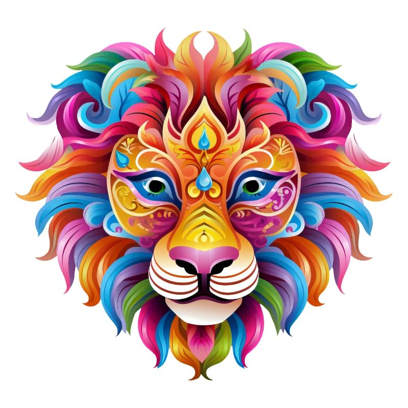 Mardi Gras Lion - Comic Book Style