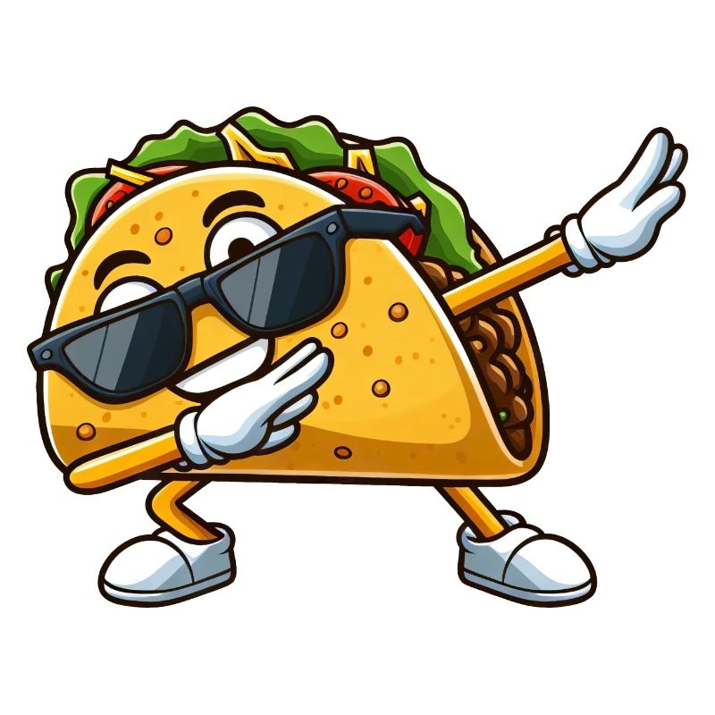 Süßer Taco Dabbing Comic Fast Food