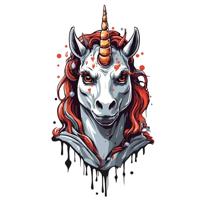 Dunkles Vampir Einhorn Halloween Design