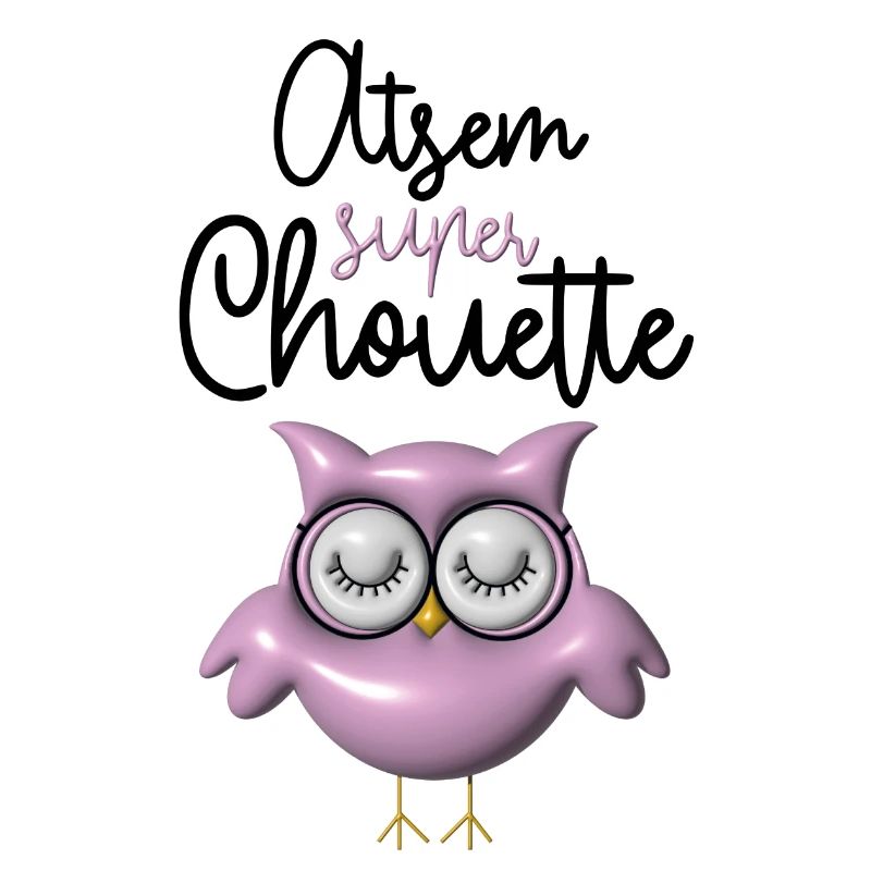 Atsem super chouette rose 3D