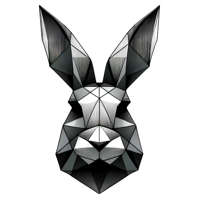 Conception géométrique de lapin polygone lapin