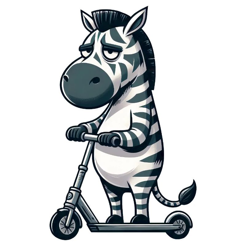 Mürrisches Zebra Roller Comic Rollerspaß