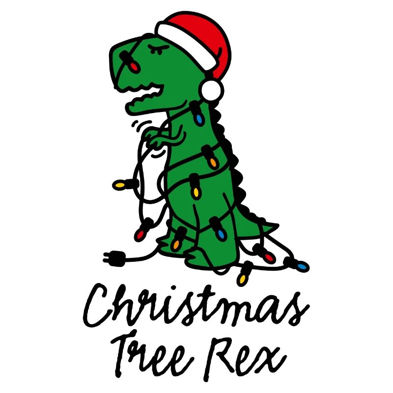Christmas tree rex ugly xmas lights dinosaur