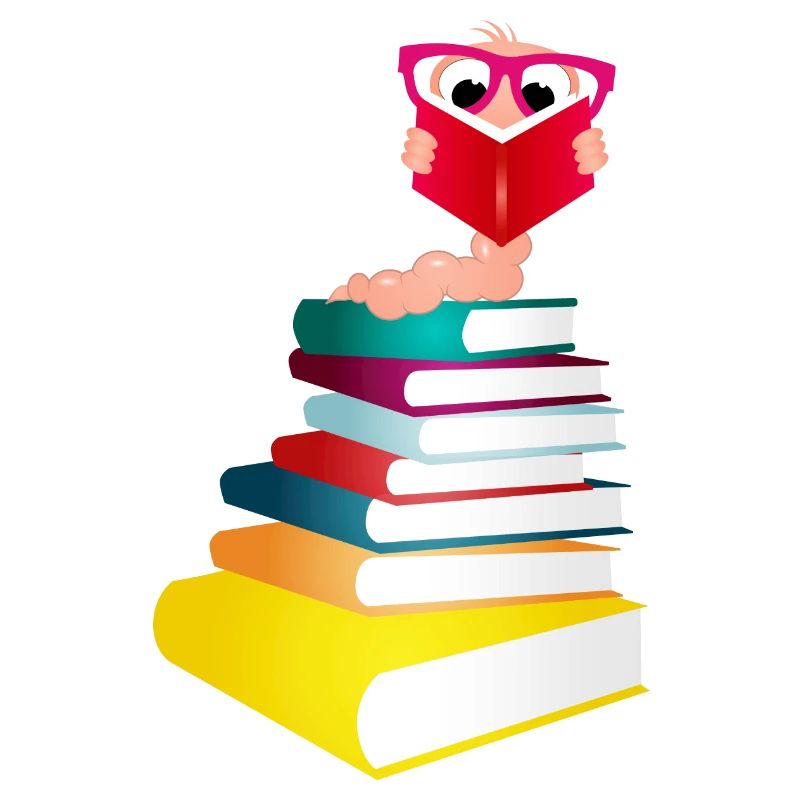 Knowledge-thirsty bookworm while reading a book