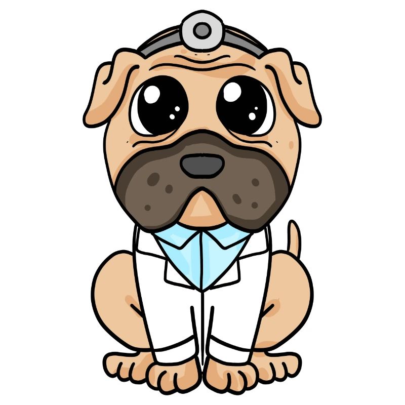 Doktor Hund Arzt Mops