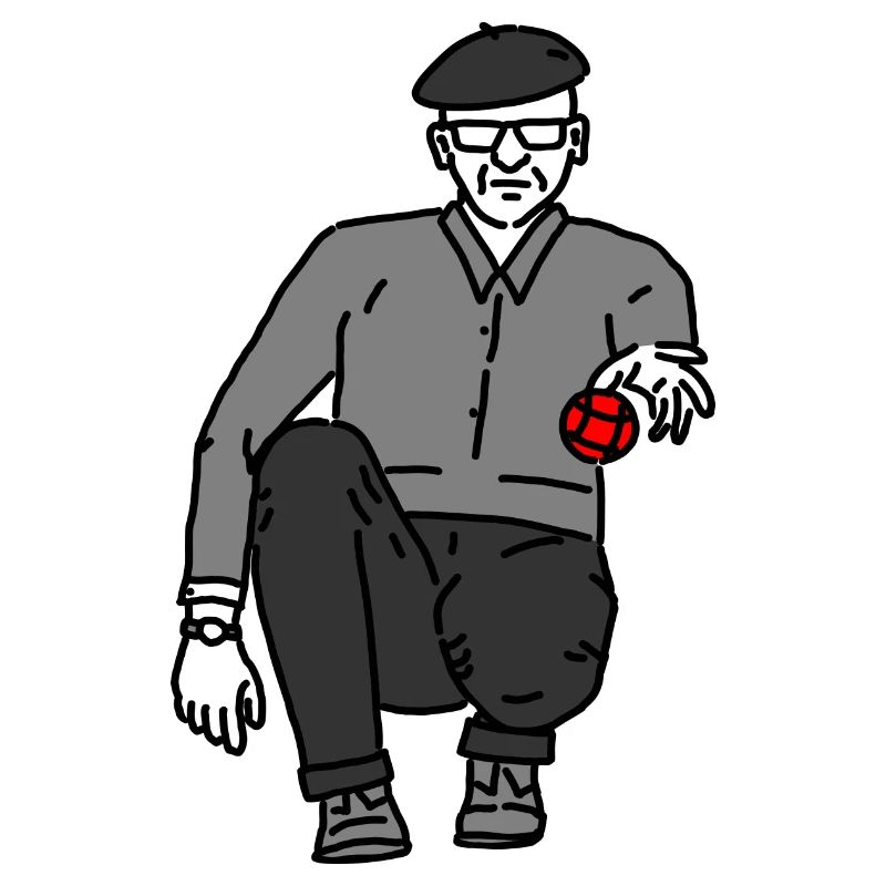 Petanque Player Left-Handed