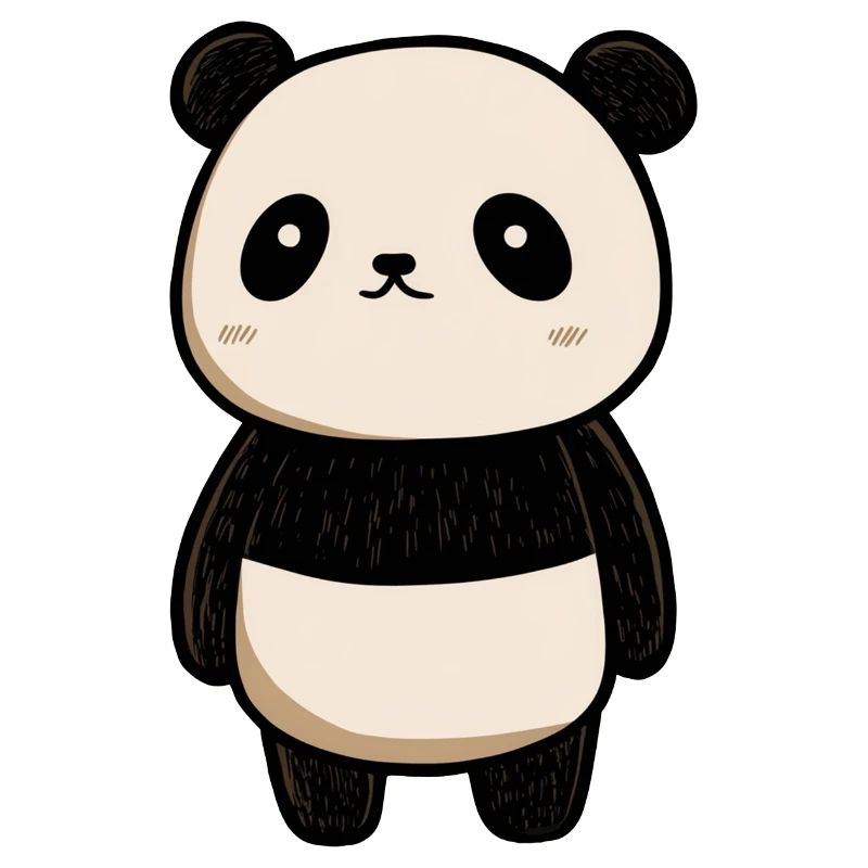 dessin panda, panda mignon, bébé panda