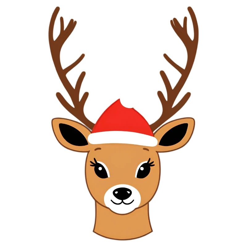 Reindeer with Santa hat
