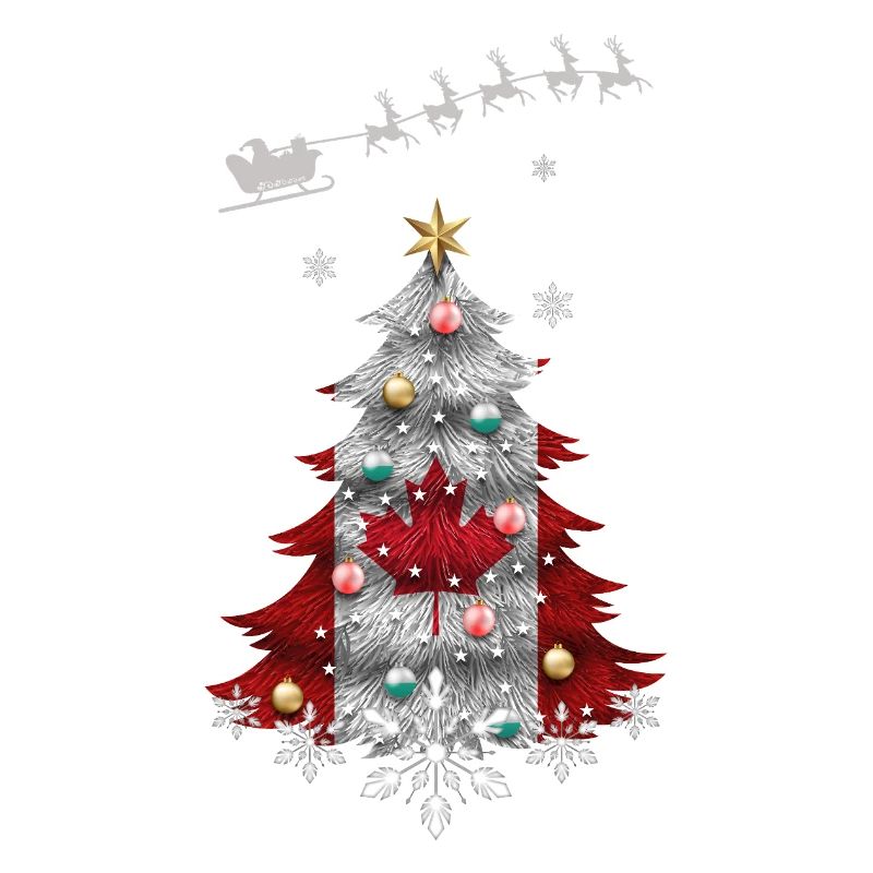 Arbre de Noël avec drapeau du Canada