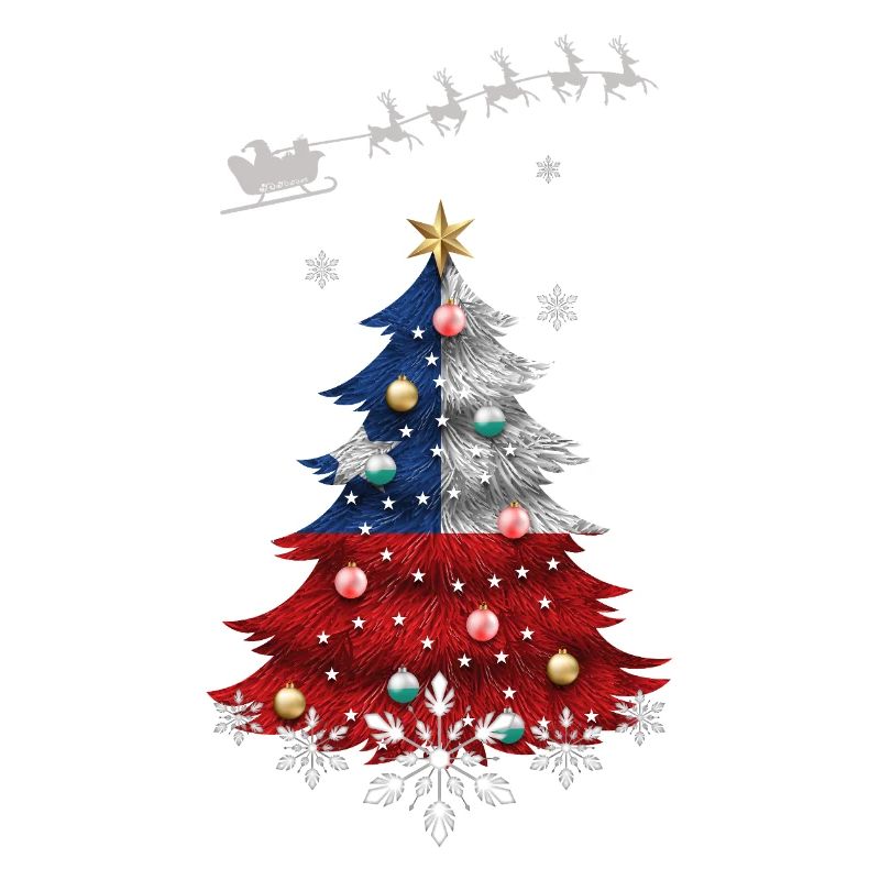 Sapin de Noël avec drapeau chilien