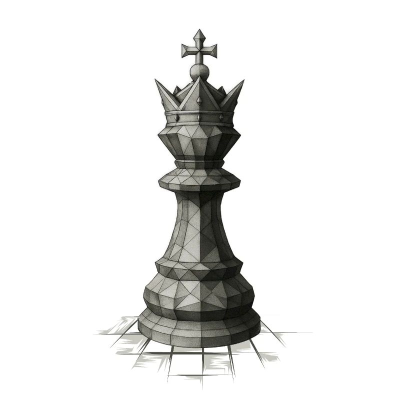 Chess King on Board – Dark Strategy Illustrations