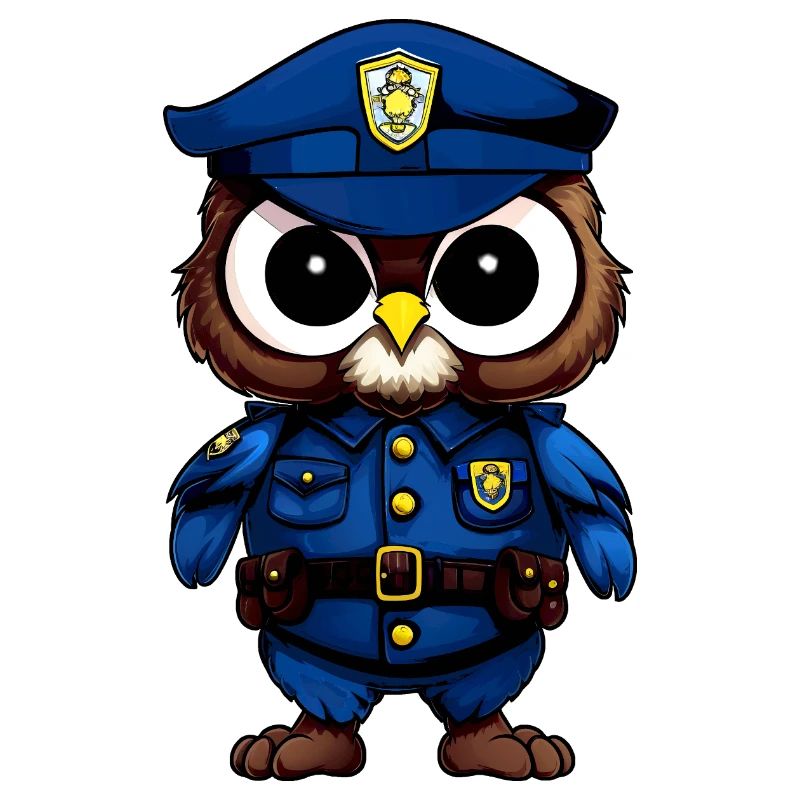 Eulen Polizist / Polizei Vogel