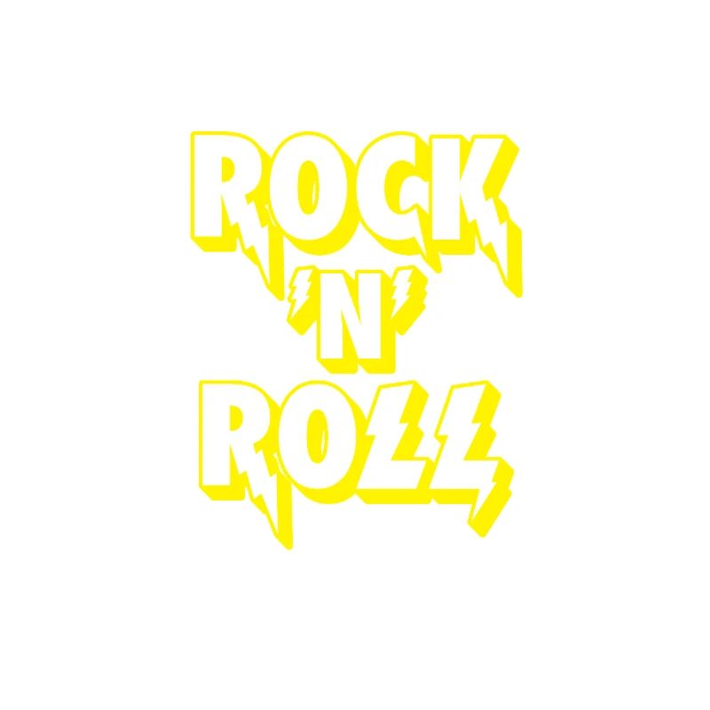 Rock 'N' Roll Lightning Bolt 3D Logo