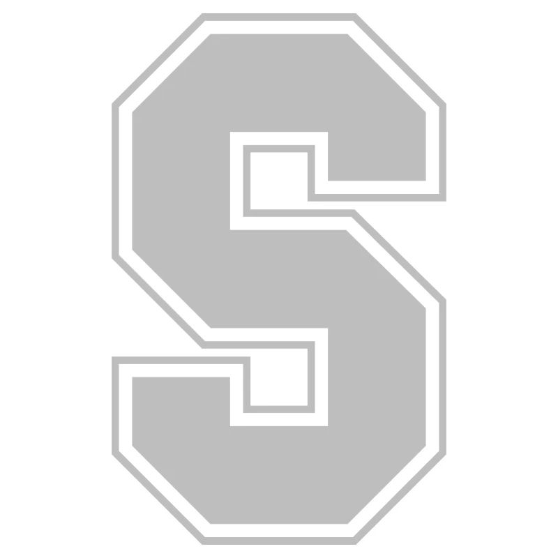 Monogram Grey Green College House Initial S