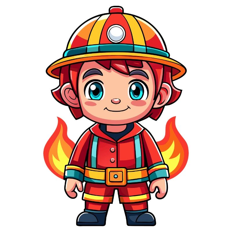 Held in Rot der Feuerwehrmann