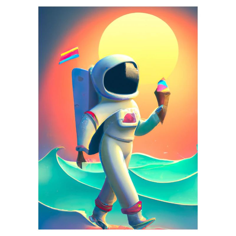 Astronaut mit Eiscreme