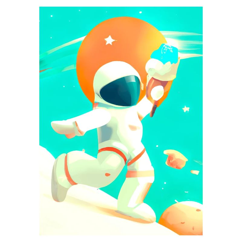 Astronaut mit Eiscreme