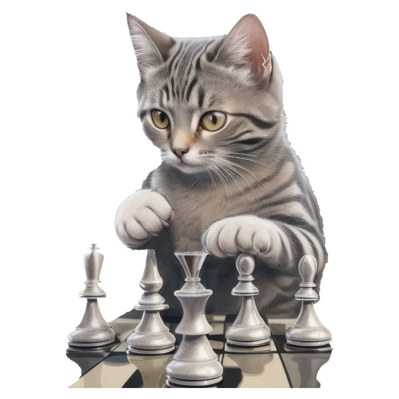 Cat as a chess player - Perfect for chess and