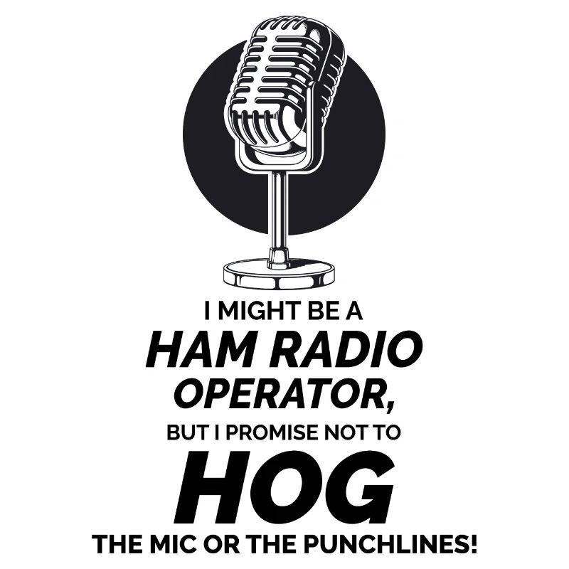 Humorvoller Amateurfunker ohne Mikrofon oder Pointe
