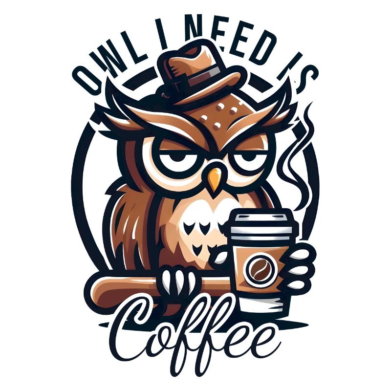 Owl I Need Is Coffee Eule Kaffee